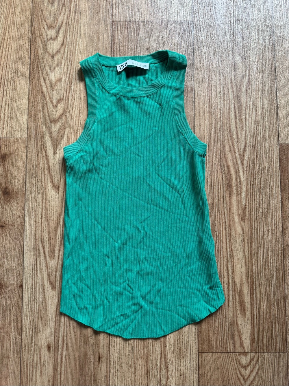 Green Ribbed Zara Tank